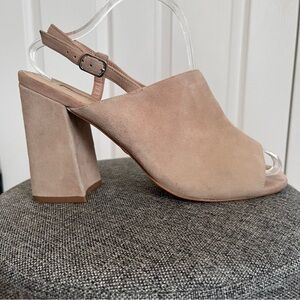 Topshop Suede Pale Pink Block Heel Sandals US 11 / UK 8 / EU 41